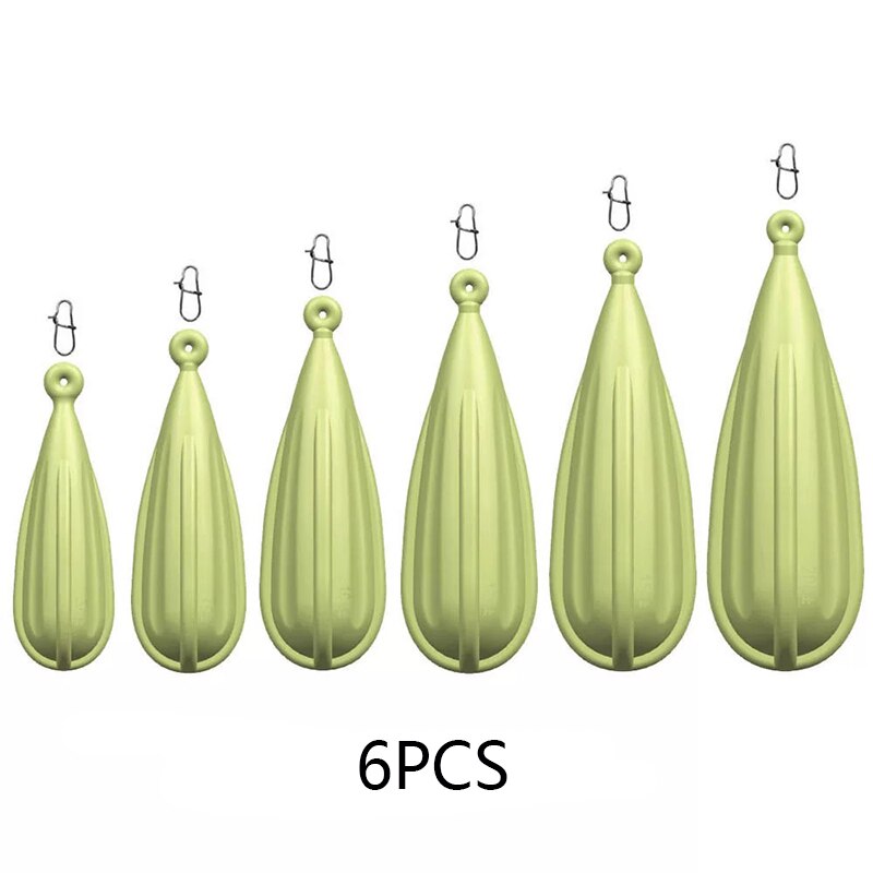 Bouchon de pratique de pêche, en caoutchouc, adapté aux enfants, 6 tailles: LUMINOUS YELLOW6PCS