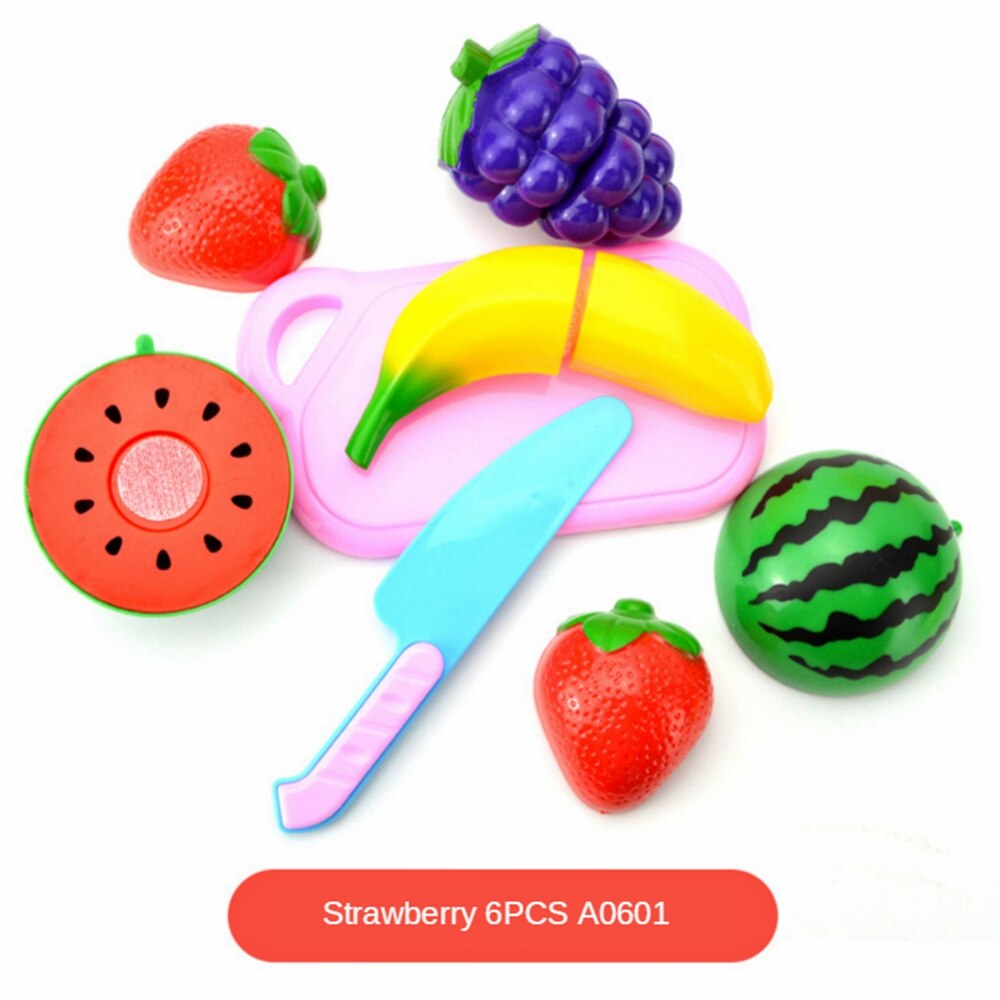Pretend Play Plastic Food Toy Cutting Fruit Vegetable Food Pretend Play Children Toys For Kids Educational Toys: 6pcs-1