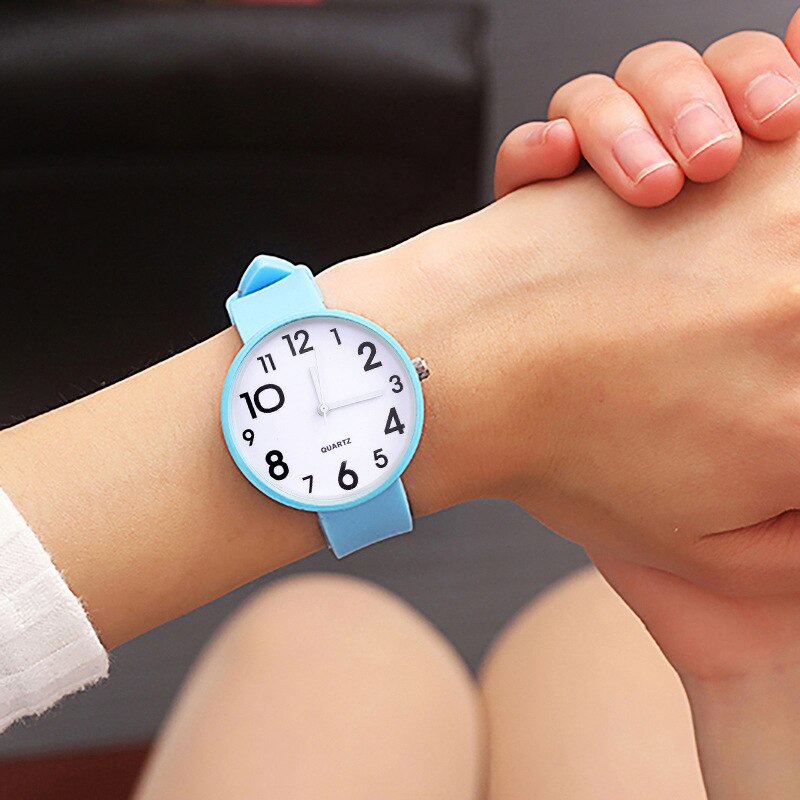 Siliconen Polshorloge Vrouwen Horloges Dames Top Quartz Horloge Voor Vrouw Klok Vrouwelijke Uur Relog Montre Femme D45: blue