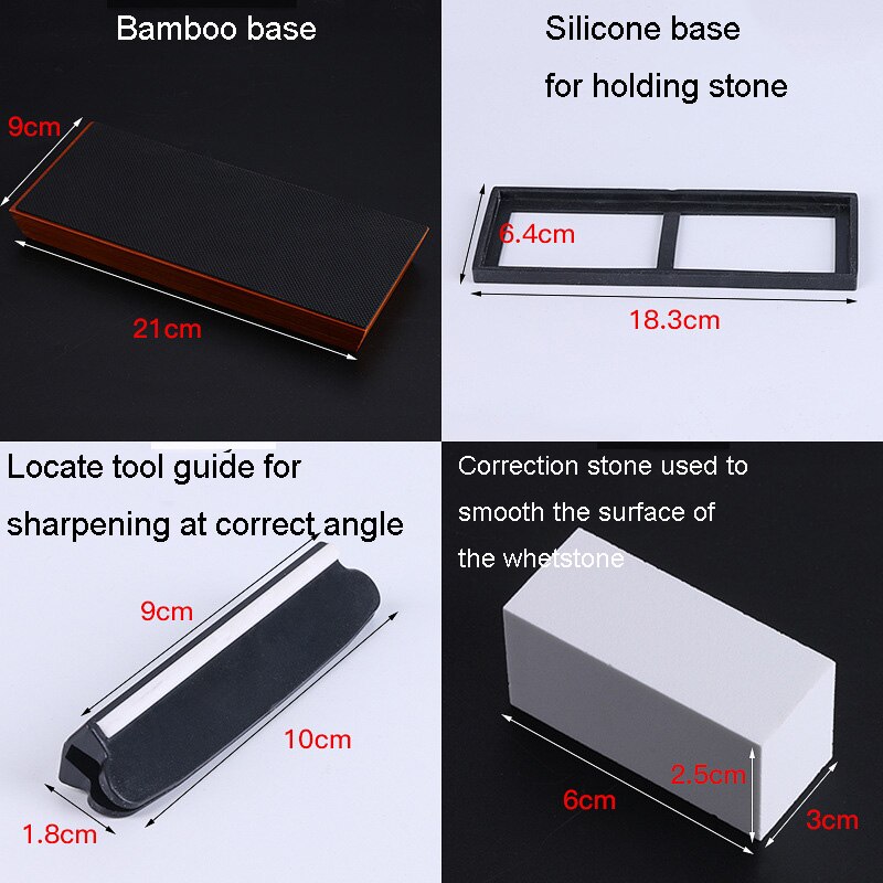 2-IN-1 Knife Sharpener Sharpening Stone Whetstone Scissors Sharpener System Grinding Wet Stone Honing Kitchen Tool