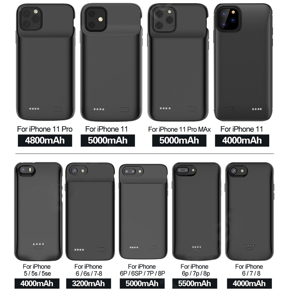 Battery Charger Case For iPhone 11 Case for iPhone 5S SE 6 6S 7 8 Plus X XR XS MAX Pro Portable Power Bank Charger