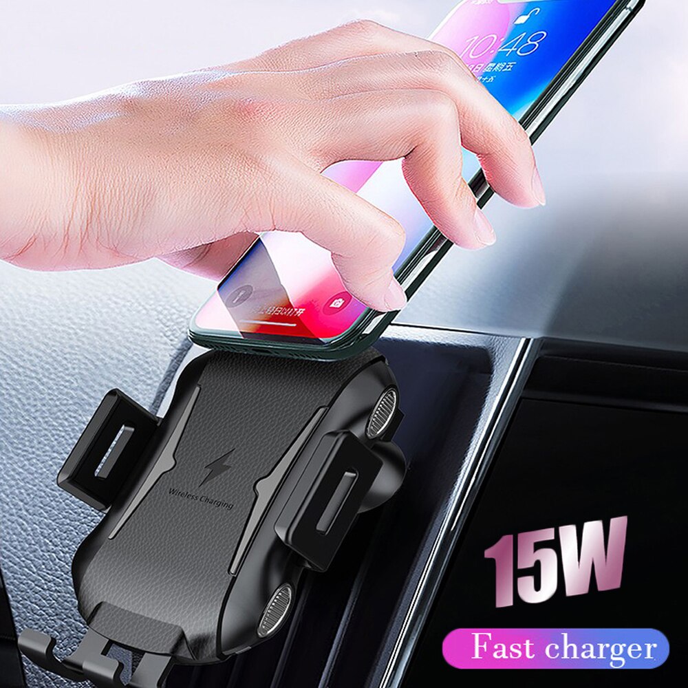 10 W/15 W QI Drahtlose Auto Ladegerät Für iPhone 11/11 Pro/11 Pro Max Schnelle Ladung Luft vent Dashboard Auto Halterung Für Huawei Samsung