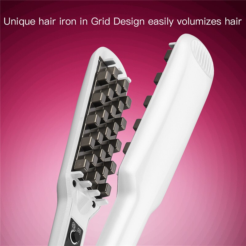 3D Fluffy plancha de pelo rizador de cerámica rizador de pelo Volumizing de hierro plano 5 calor eléctrico alisado del cabello rizado
