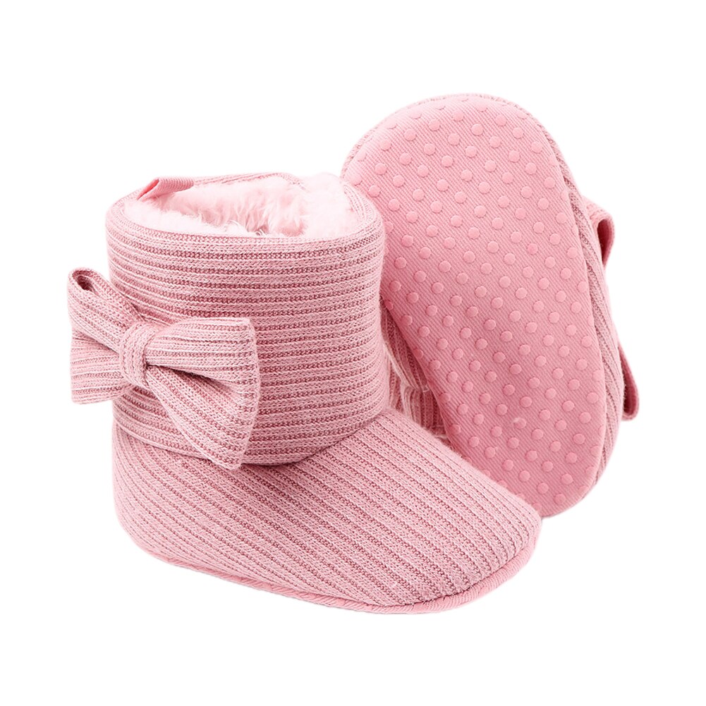 Pasgeboren Peuter Baby Meisjes Jongens Snowboots, zachte Zool Antislip Crib Schoenen Winter Warme Gezellige Strik Booties Winter Warm