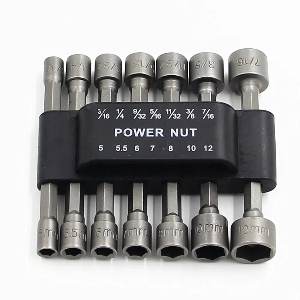 9/14 Stuks Zeskant Dopschroef Mof Nozzles Moer 1/4 "Schroevendraaier Bit Set 5-13Mm Schroevendraaier Set Vaste Boor Set Handgereedschap: Donkerrood