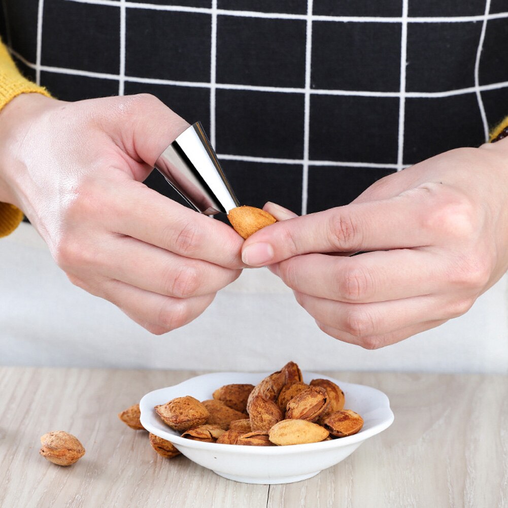 Vinger Bescherming Rvs Voor Snijden Koken Finger Protector Hand Niet Te Kwetsen Voor Dunschiller Cutter Gereedschap