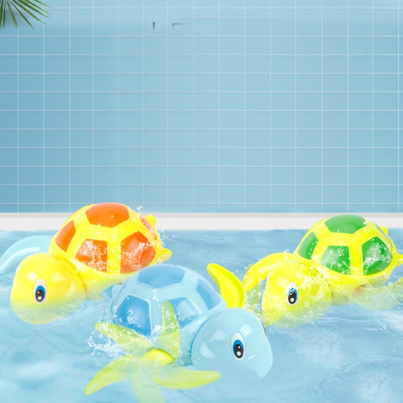 Single Cute Cartoon Animal Tortoise Classic Baby Water Toy Infant Swim Turtle Wound-up Chain Clockwork Kids Beach Bath Toys