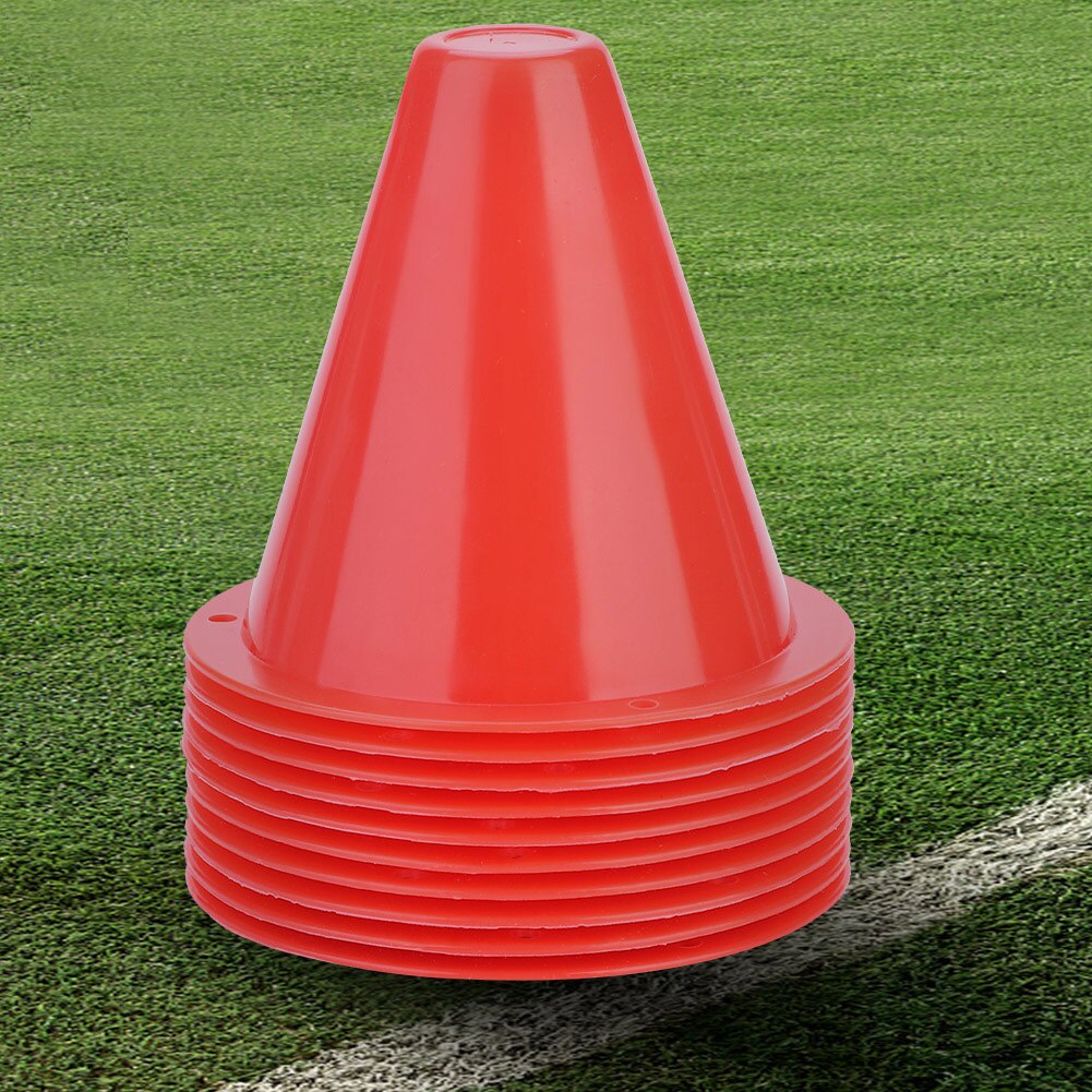 10 st 8.5cm plast bärbara fotbollstillbehör fotboll träning kon fotboll barriärer markör hållare tillbehör