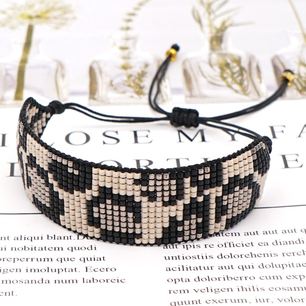 gehen2Boho Leopard Armbinde Für Frauen Miyuki Armbänder Schmuck Handgemachte Webstuhl Gewebt Pulseras Mujer Schmuck