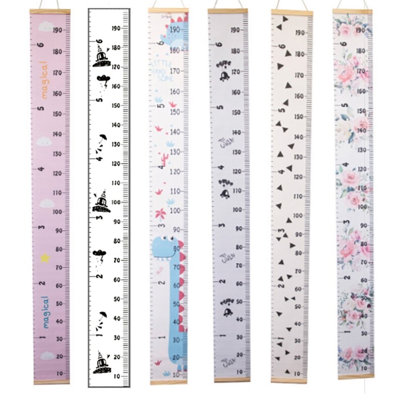 Medidor de pared para niños, regla de medición de crecimiento de altura colgante, decoración de guardería