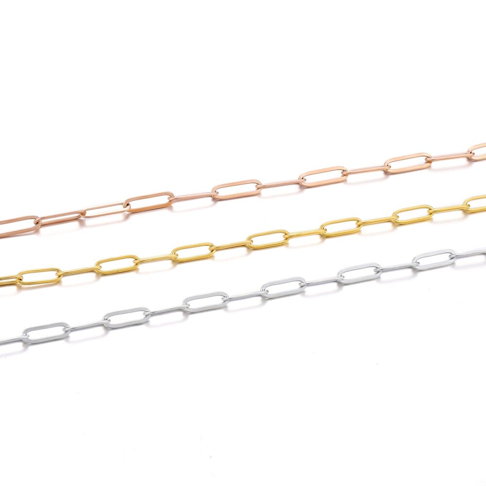 1M 3/4mm Stainless Steel Chain No Fade Cable Gold Chains for Necklace Bracelet Anklet DIY Jewelry Making Components