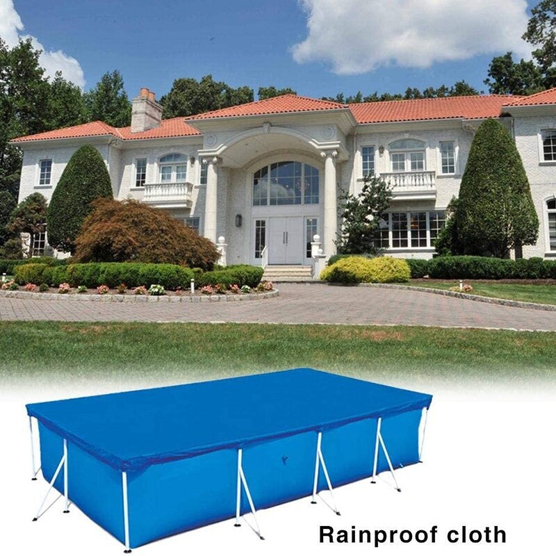 Rectangular Paddling Pool Cover Fits All Kinds of Swimming Pools, Rainproof Dust Cover for Inflatable Family Pool