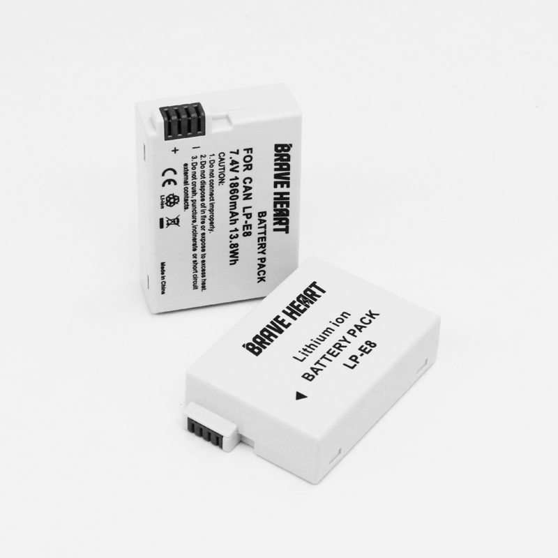 Batería para cámara Canon EOS 550D 600D 650D 700D Kiss X4 X5 X6i X7i Rebel T2i T3i T4i T5i, LP-E8 de 1860mah, 2 piezas