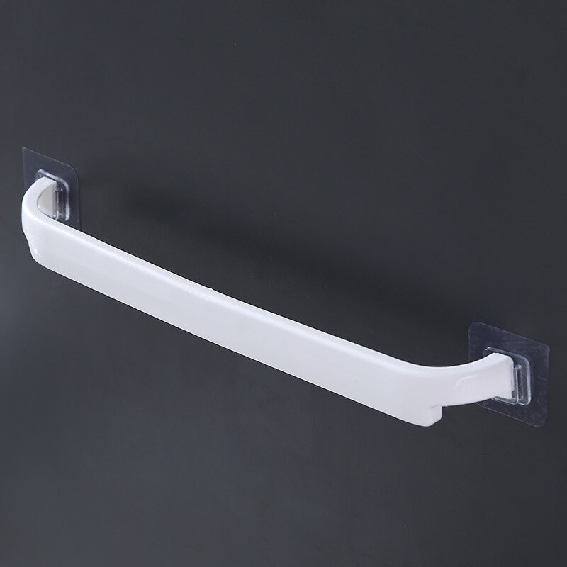 1pcs Towel Bar Free Perforated Bathroom Double Pole Wall Hanging Towel Rack Toilet Single Pole Slippers Bar: white