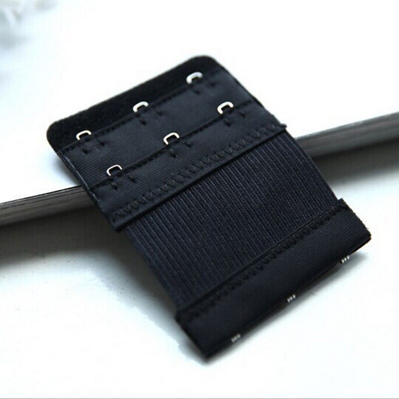 1pcs Bra Extenders Strap Extension 3 Hooks 2 Rows Women Intimates Lengthened Bra Hook Extenders Women Bra Accessories For Women: Black