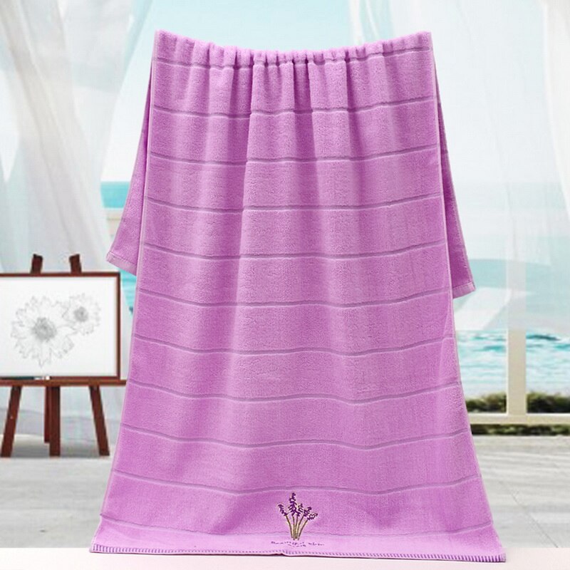 Urijk 1pc Embroidery Lavender Towel High Absorbent Towels Cotton Face Towels Bath Towel For Adults Washcloths