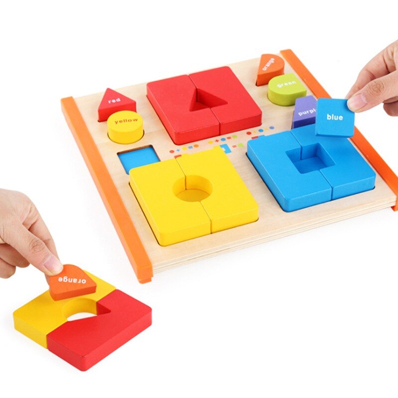 Forme in legno Geometriche Ordinamento Matematica Montessori Di Puzzle Colorato di Apprendimento In Età Prescolare Gioco Educativo Giocattoli Del Bambino del bambino: 453803