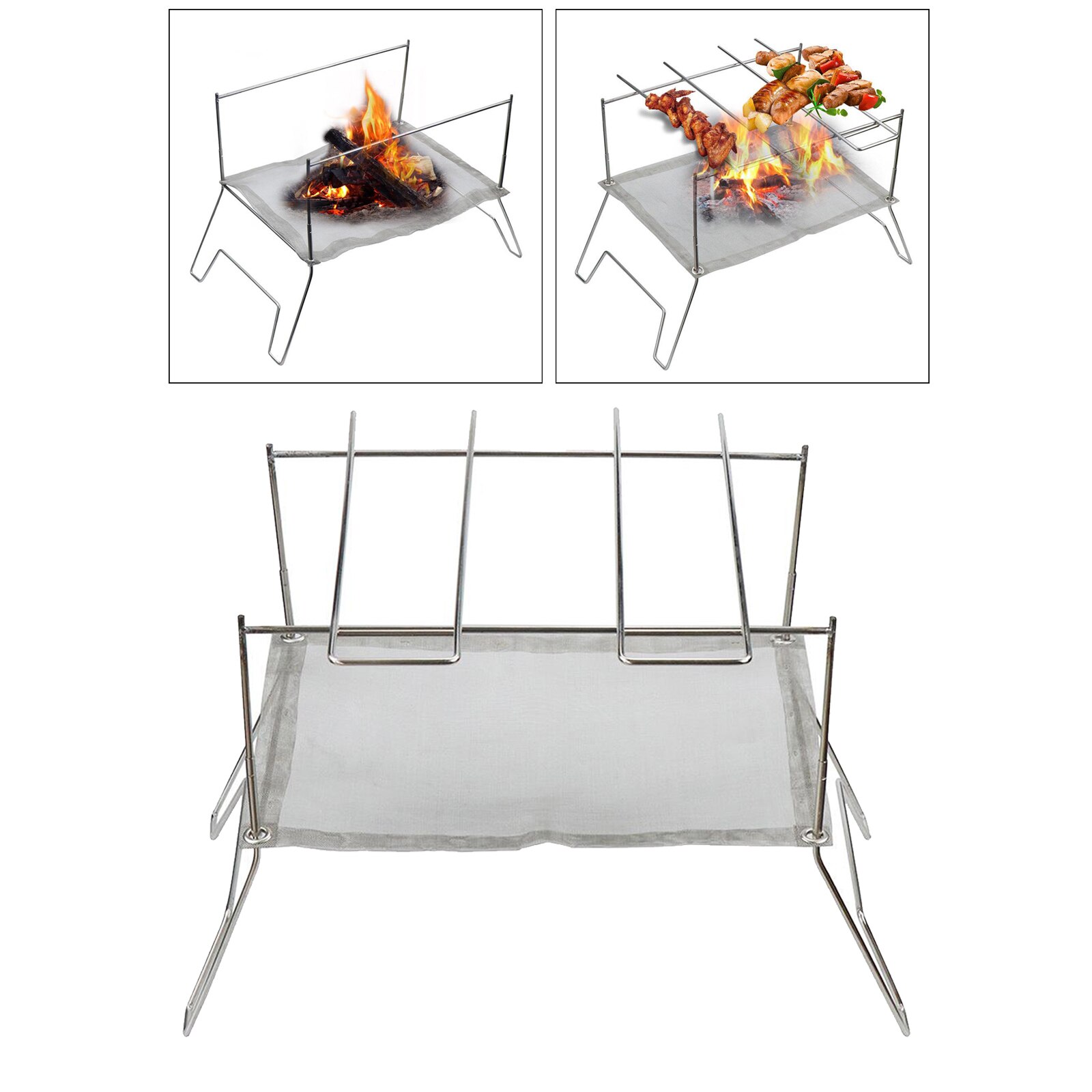 Mini Camping Stove BBQ Grills Stainless Steel Barbecue Grill Outdoor Picnic Kitchen Barbecue Grill for Garden Picnic Camp Hiking