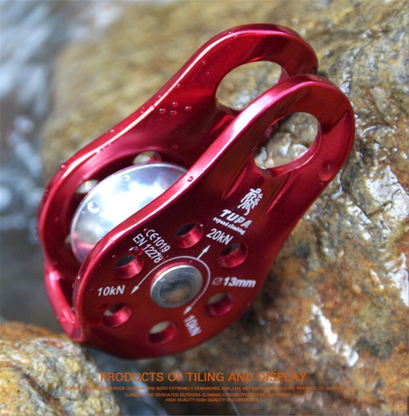 20KN Small Rope Fixed Heavy lifting tool Aluminum and magnesium alloys Lifting downhill Pulley ROPE 1/2 inch