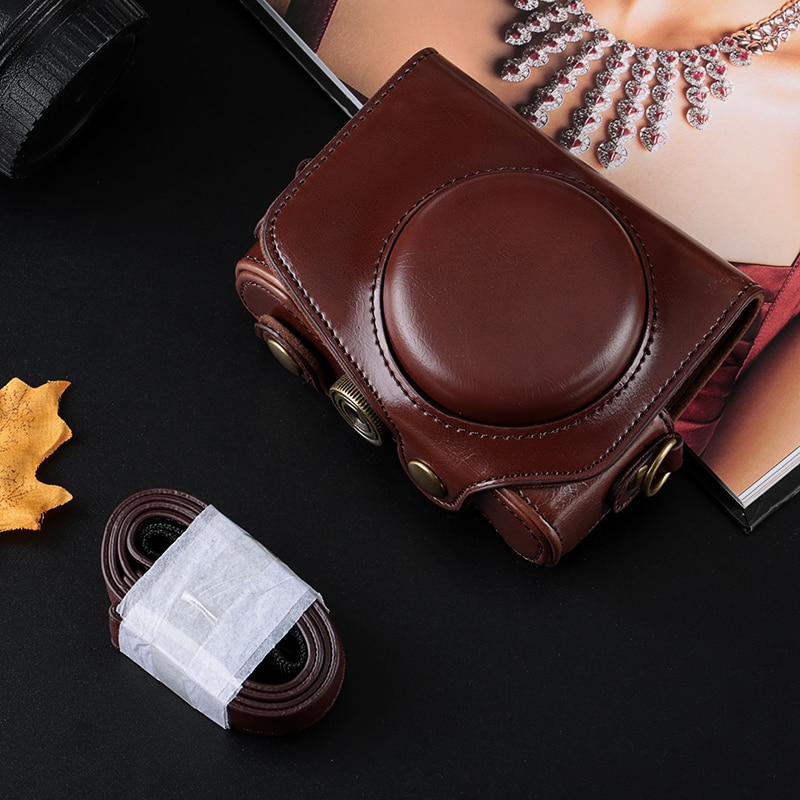 Funda de piel sintética para cámara Digital, funda de para Canon G7X, G7X, Mark II, G9X, G9X, II, G1X, II, G15, G16, SX720, SX730 y correa