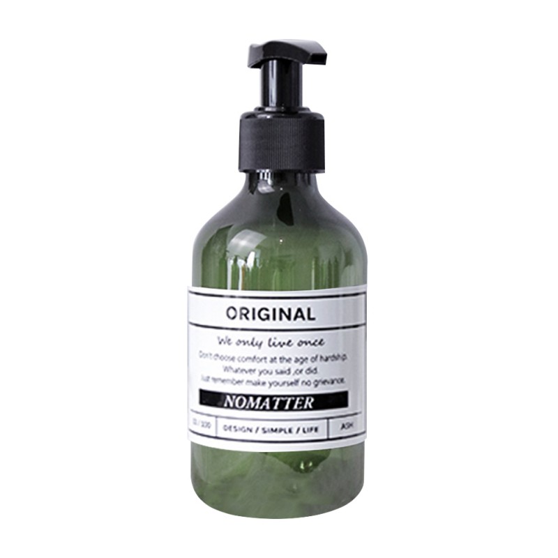 Botella de jabón de estilo nórdico para baño, botella rellenable de Gel de ducha marrón, para champú, acondicionador de pelo, lociones, dispensador de prensa, 300/500ml: E / 300ml