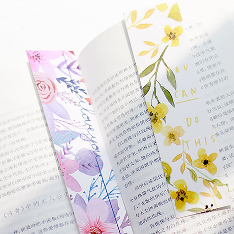30 stk/pakke blomster bogmærker beskedkort bognoter papirsideholder papirclips til børn koreansk skole papirvarer forsyning