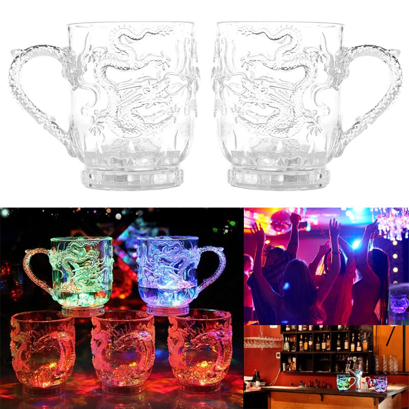 Light Up LED Cups Automatic Flashing Drinking Cup Mugs colorful luminous cup Beer Whisky Glass Cup For Bar Club Party