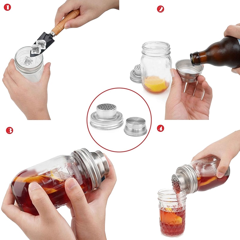 8 Packs Mason Jar Shaker Lid Shaker Top for Regular Mason Jar Shaker Lids for Mini Mason Jars