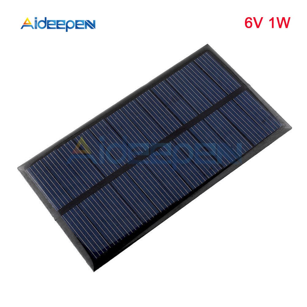 Solpanel 0.05w 0.6w 1w 1.5w mini solcelleanlæg diy til solceller batteri mobiltelefon oplader 0.5v 6v 9v hjemmebelysning: 6v 1w