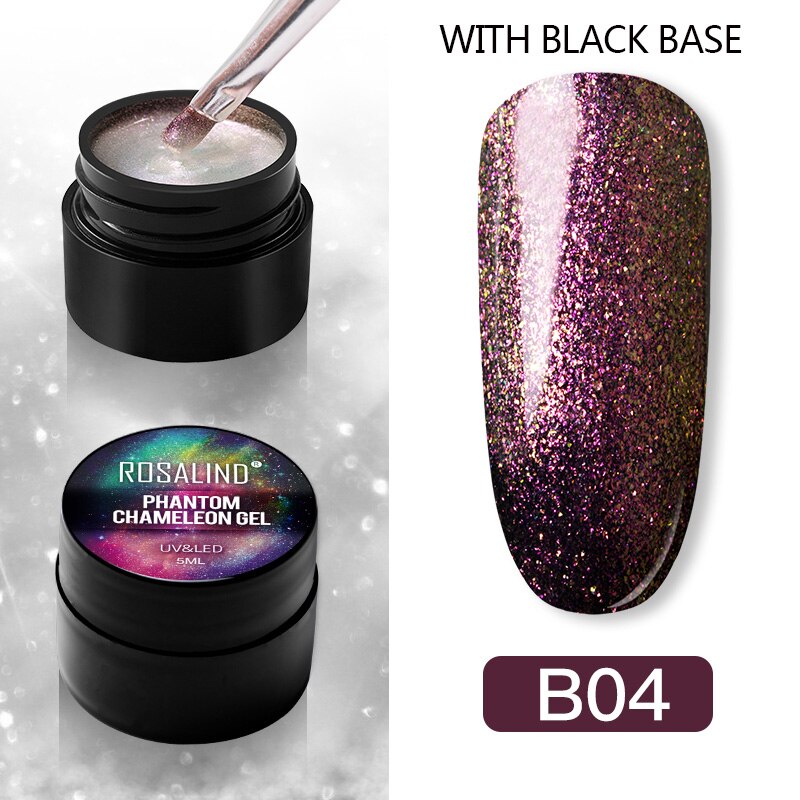 Rosalind gel neglelak phantom kamæleon alt til manicure dekoration base top til negle uv led lampe hybrid lakker: B04