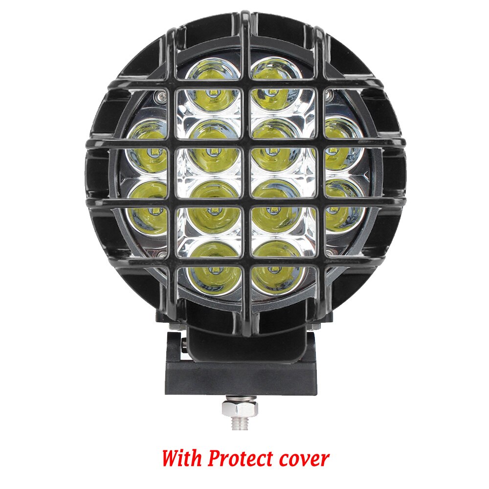 6 inch led lights Driving 60W Round Led OffRoad Lights 12V Spotlights HeadLight 4x4 Truck+ Protect Cover 12Leds x1pc: With Cover