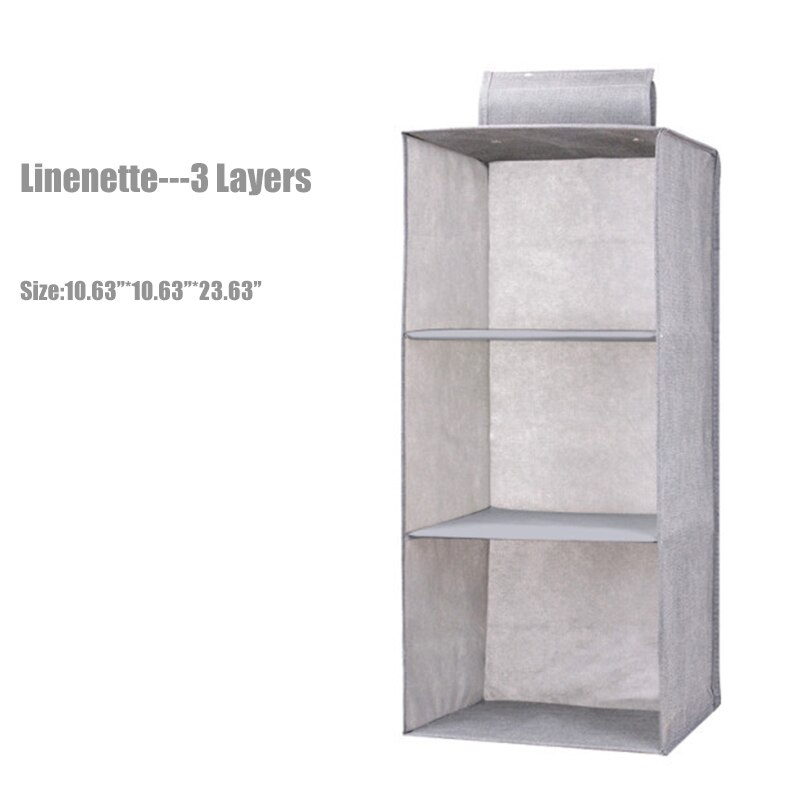 3/4/5 Layers Linen Closet Organizer Storage Foldable Fabric Bag Hanging Clothes Holder Clothes Home Classification Storage D30