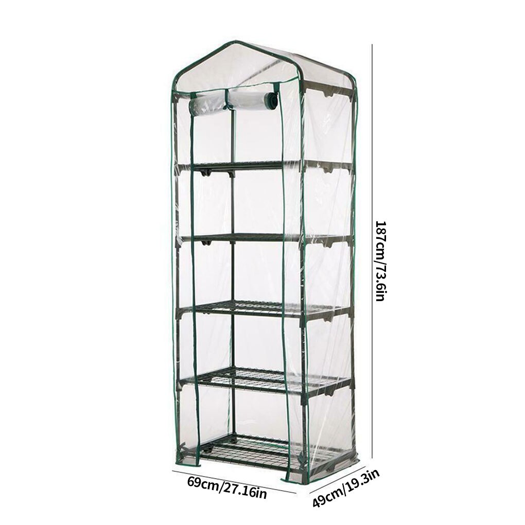 Garden Greenhouse Cover Plant Flower Growth House Heat Retaining Transparent PVC Waterproof Cover: 5-tier