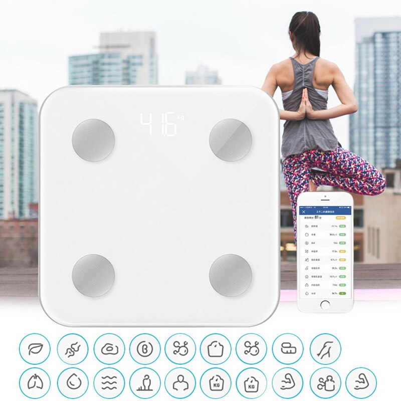Smart Body Fat Scale LCD Digital Simple Bathroom Scale Wireless Bluetooth BMI Monitor Health Analyzer Fitness Lose Weight Tools