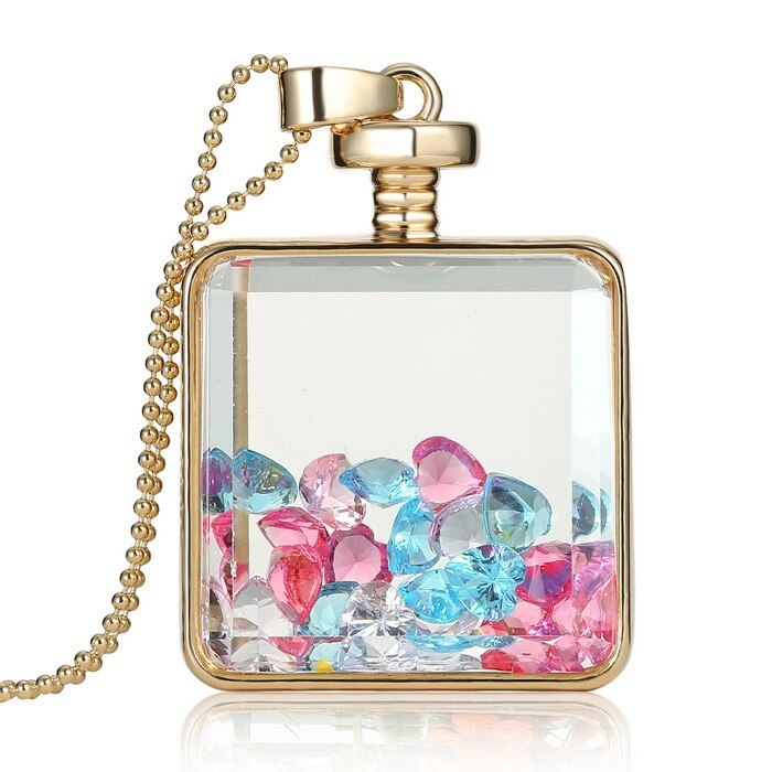 Verklaring Collier Voor Vrouwen Originele Glas Diy Natuurlijke Gedroogde Bloemen Kettingen Vierkante Hanger Ketting Mode: 150N54