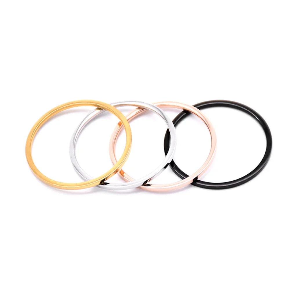JHSL 1mm Kleine Mini Edelstahl Einfache Frauen Ringe Schwarz Rose Gold Farbe Schmuck UNS größe 3 4 5 6 7 8 9 10