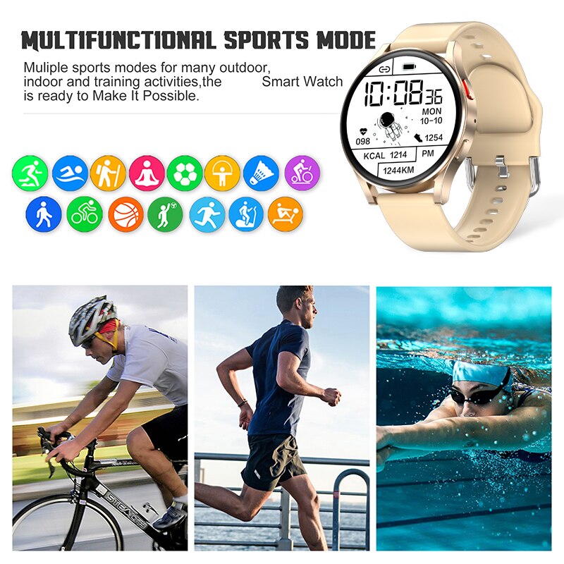 Vrouwen Smartwatch Full Touch Screen Ondersteuning Dial Call Hartslag Bloeddruk Smart Horloge Mannen Voor Samsung Android Horloge Vrouwen