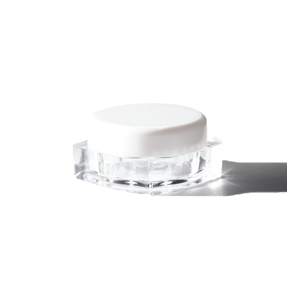 10 stuks 3g/5g lege vierkante plastic cosmetische proefpotjes, transparante potjes/flesjes, make-upcontainers geschikt voor gezichtscrème, lippenbalsem, knutselspullen en opbergartikelen.: Wit / 10ml