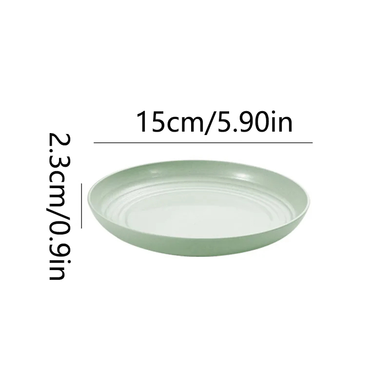 15/19.8/22.5/25cm Wheat Straw Round Plates Salad Dessert Dinner Plate Unbreakable Reusable Microwave Safe Fruit Plate: Red