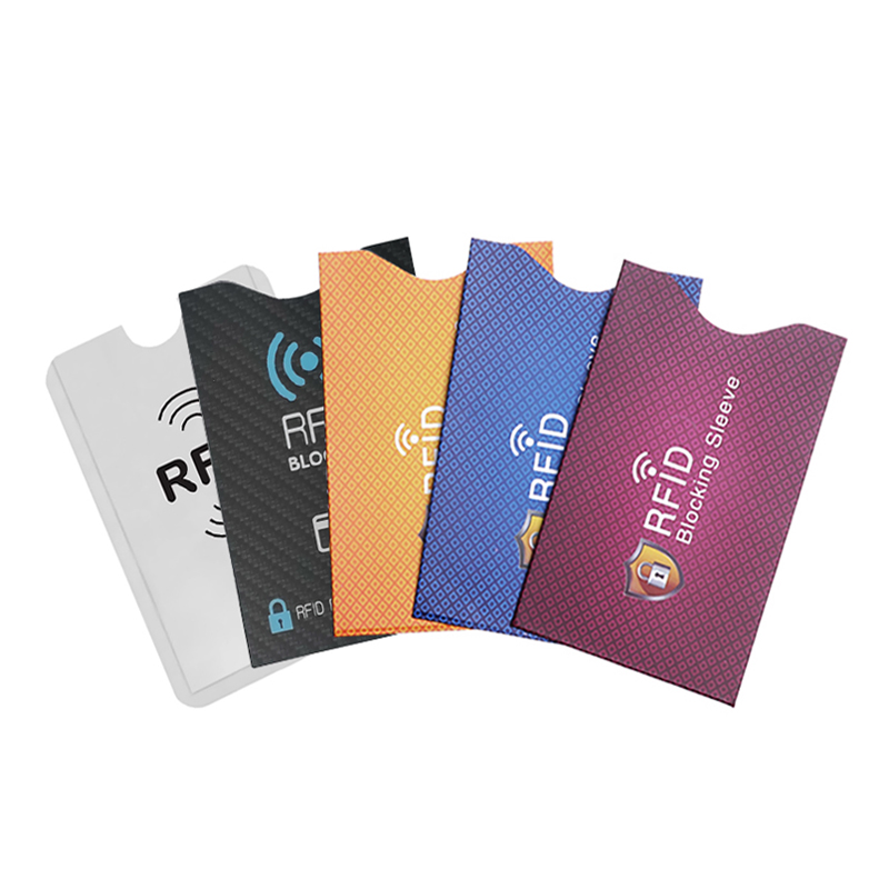 5Stck Aluminium Folie Anti RFID Karte Halfter NFC Blockierung Leser sperren Ich würde Bank Karte Halfter fallen Schutz Metall Kreditkarte fallen