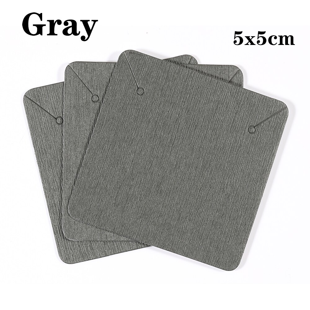50 sztuk/partia 5x5cm 6x9cm Kraft Paper Card kolczyki naszyjniki karty do pakowania biżuterii karton wiszące cena Tag karty: 5x5cm Gray color