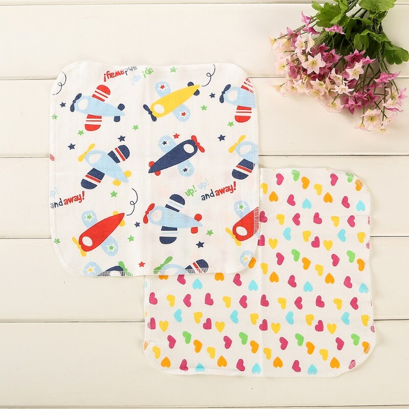 6Pcs Baby Cartoon Towels Handkerchief Bathing Feeding Face Washcloth Wipe Cloth
