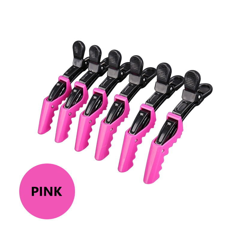 6/10Pcs/Set Hairstyling Clipper Tool Alligator Hair Clip Hairdressing Hairpin Ladies Plastic: 6Pcs Pink