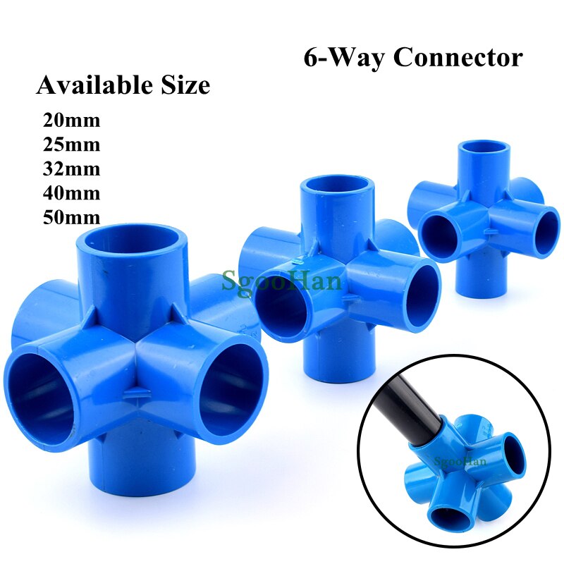1Pc Big Size 50Mm Pvc Pijp 3/4/5/6 Manier Connector Aquarium Fish Tank Buis Gewrichten irrigatie System Plastic Frame Fittings