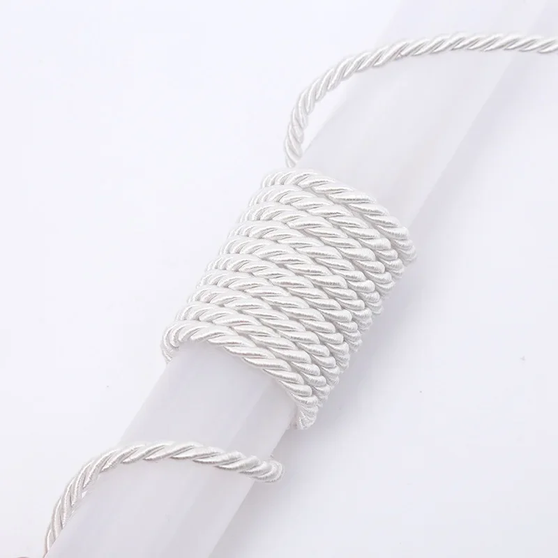 Corde en soie tressée à 3 plis de 5/10M, corde torsadée de 5mm, cordon torsadé en Polyester, garniture tressée, corde torsadée pour décoration artisanale de bricolage: 4mm / Laiton antique