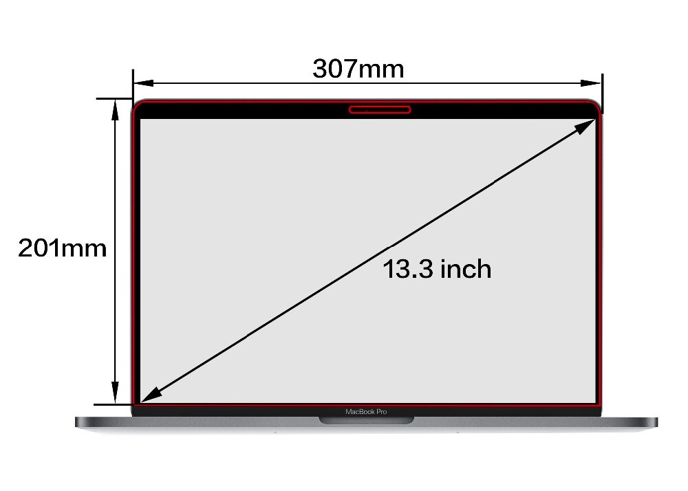Fuldskærms privatlivsfilterskærme beskyttelsesfilm til macbook retina 13 tommer - bærbar model  a1502 a1425 (307mm*201mm)