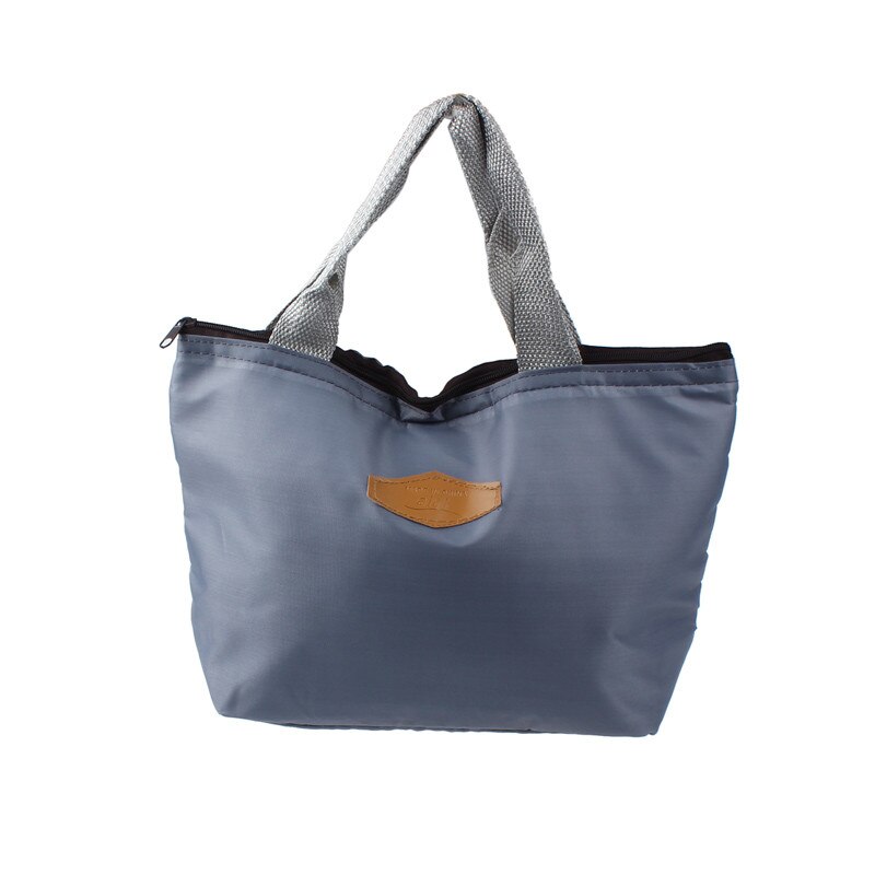 Mittagessen Tasche Für Frauen Männer Tragbare Thermische Isolierte Bento Box Lagerung Oxford Zipper Picknick Schule Kinder Lebensmittel Tasche: Gray