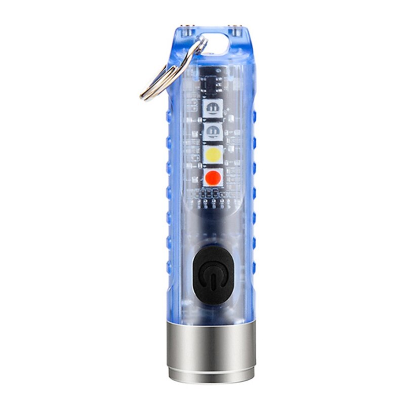 Powerful Mini LED Flashlight Keychain Bright Torch USB Rechargeable Pocket Light