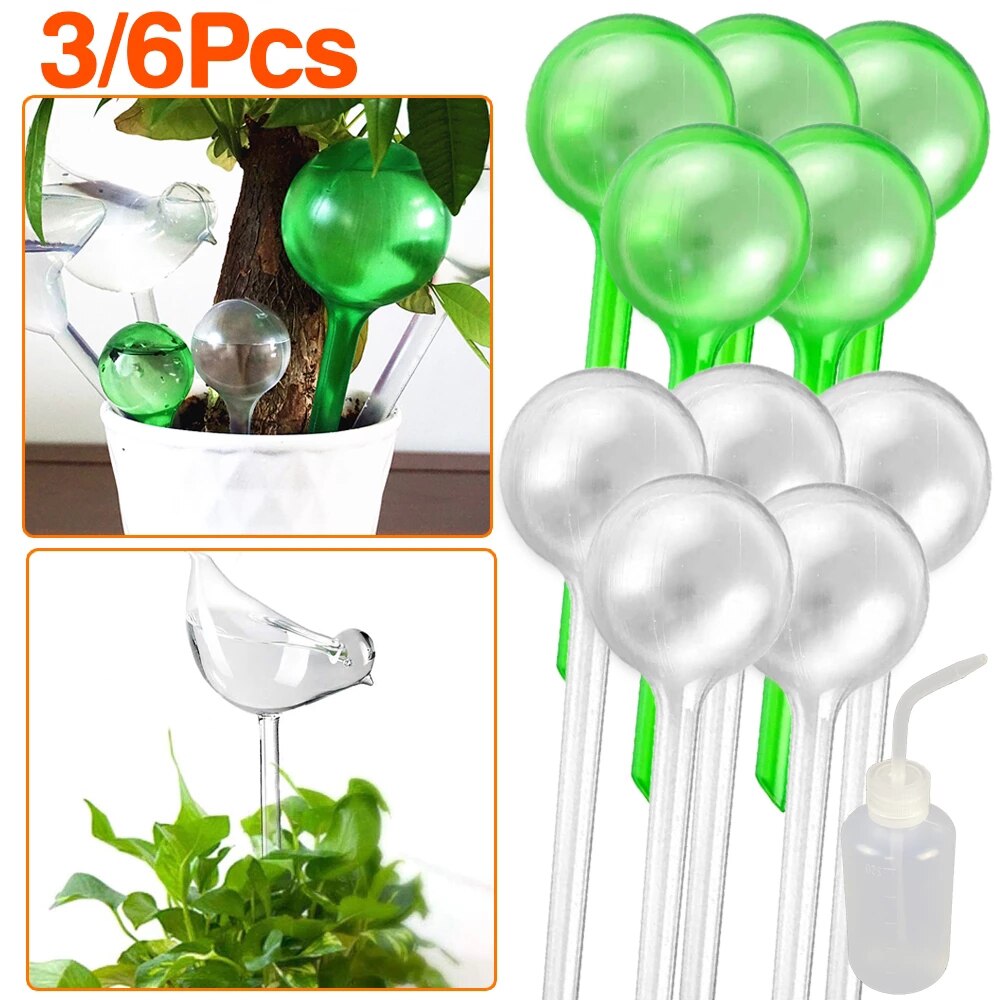 Plant Watering Bulb Self Watering Device Pot Automatic Houseplant Plant Pot Bulb Globe Garden Watering System for Plant 3/6Pcs