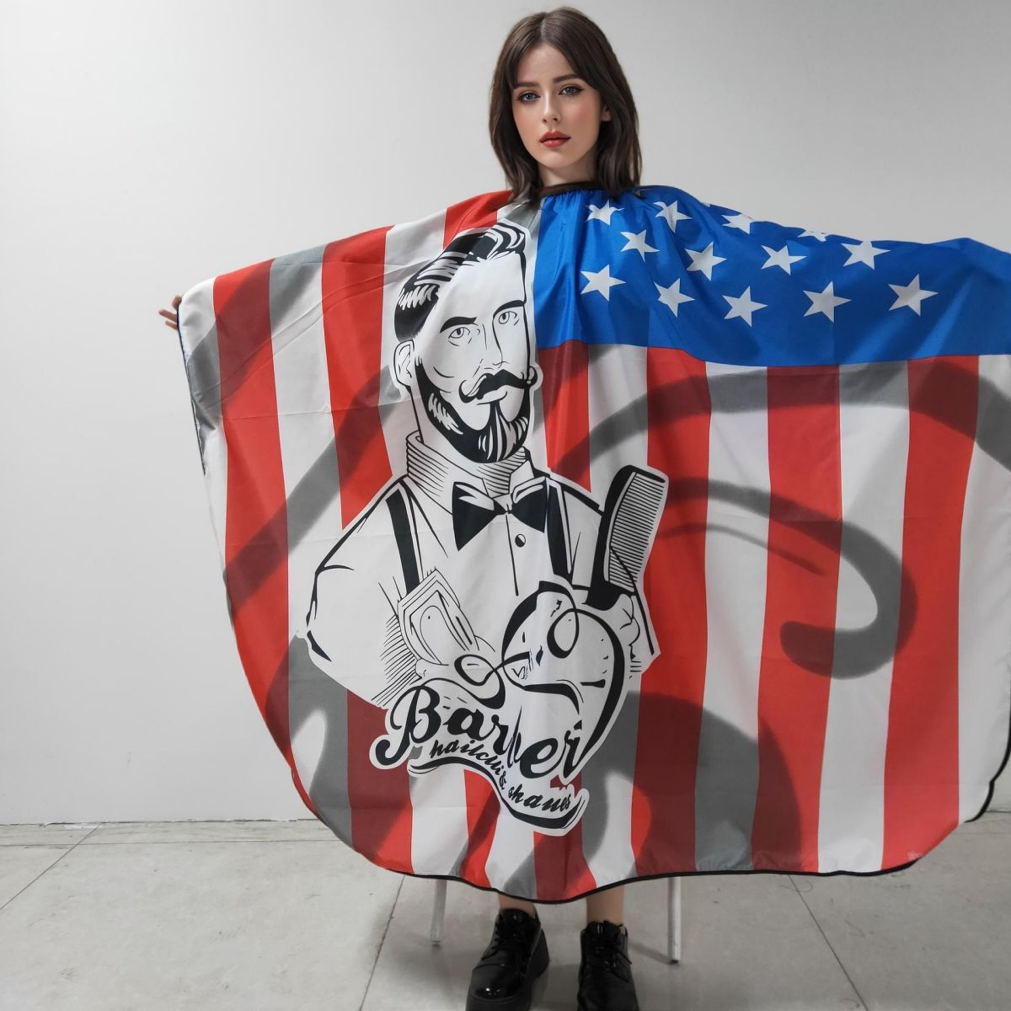 Capa de barbero Retro Para hombres y mujeres, delantal de corte de pelo, accesorios de herramientas para tela de peluquería, 1 piezas